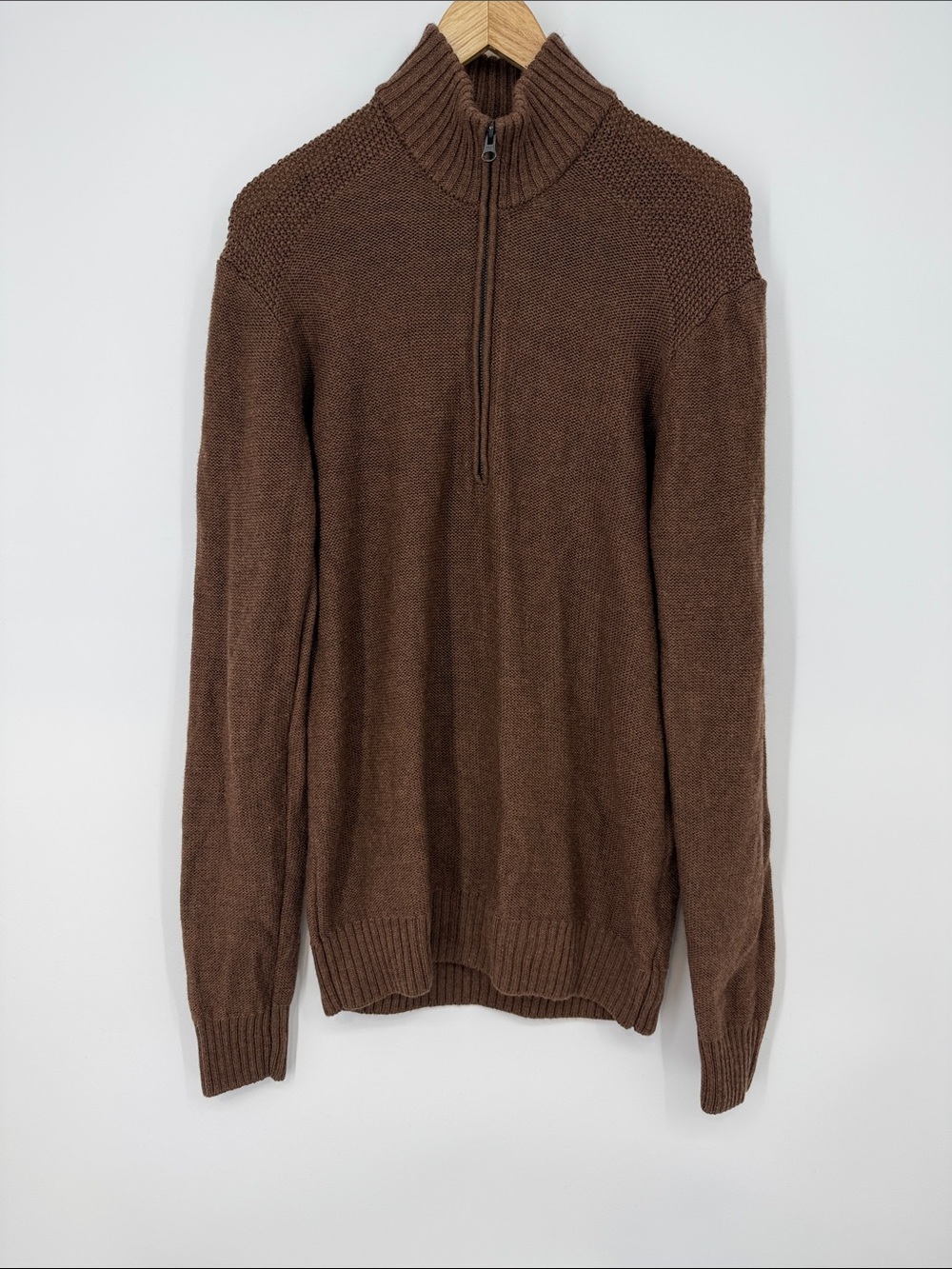 Icebreaker Brown Half-Zip Knit Sweater